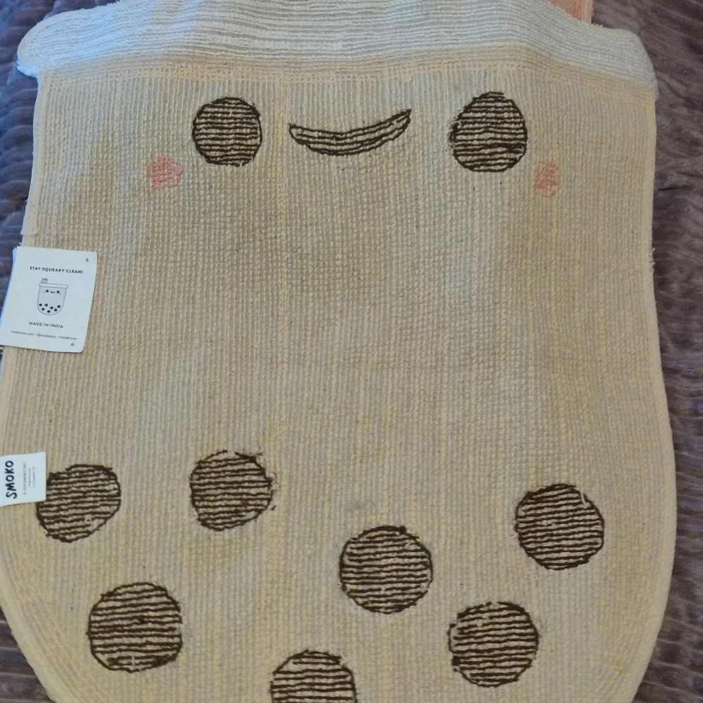 Smiling Boba Tea Bath Mat